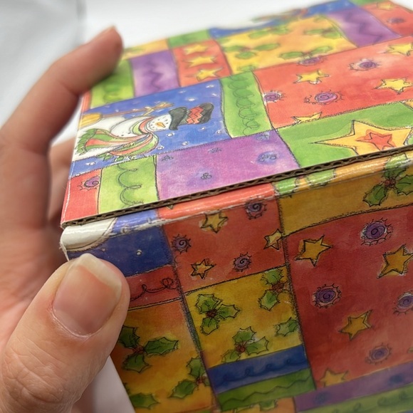 NWT Sango Sweet Shoppe Christmas 2 Pc Dip Mix Set Bowl Spoon Blue Red Snowman - Picture 9 of 11